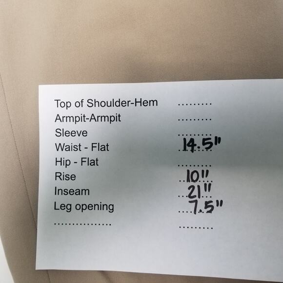 Piazza Sempione Audrey Crop Pants 42 Women’s Cotton Khaki Stretch Side Slit US 6 - Picture 12 of 12